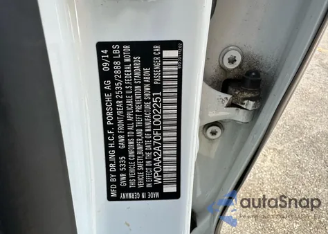 2015 Porsche Panamera 2 from USA, damaged, VIN WP0AA2A70FL002251